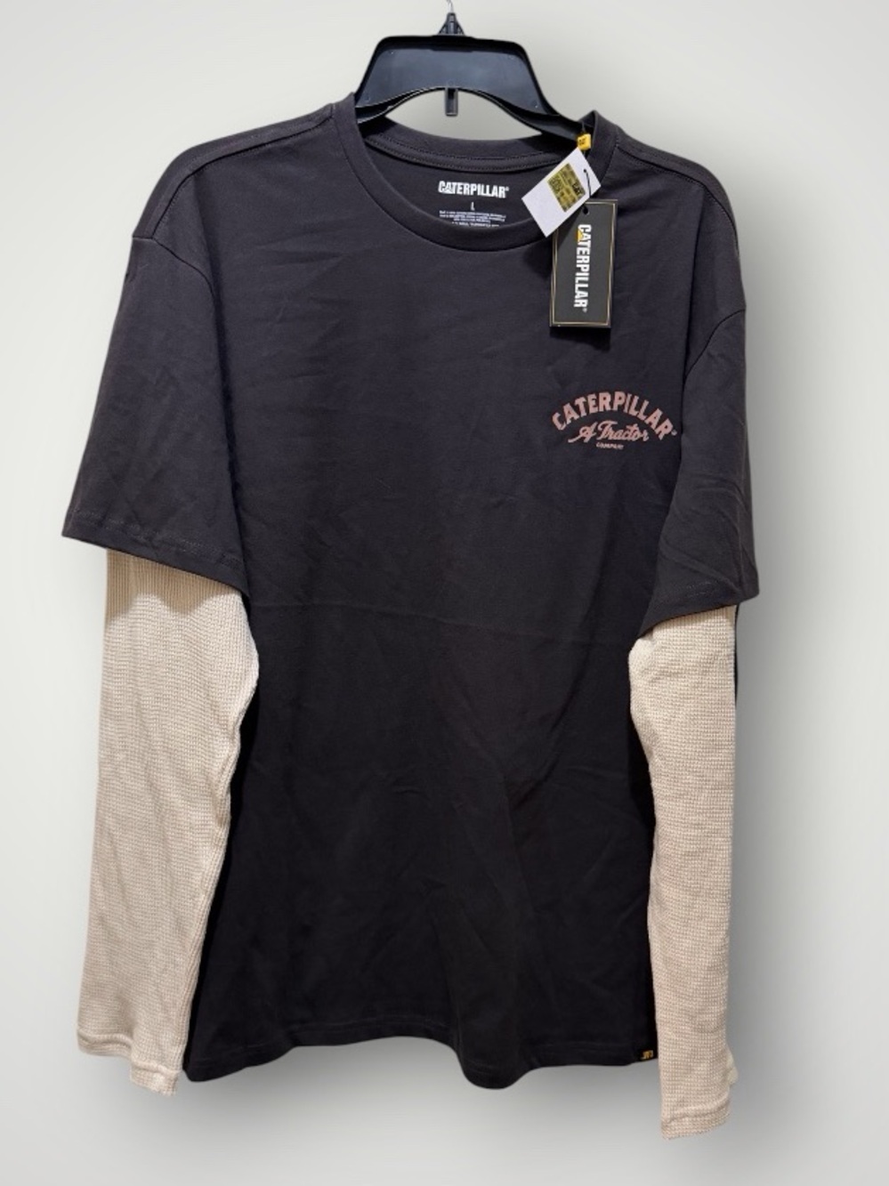 NWT Men's Caterpillar Graphic Long Sleeve Thermal Waffle Twofer - Size Large
